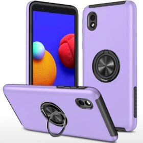 Samsung Galaxy A01 Core Kılıf Elit Yüzüklü Kapak - Mor-(5796)