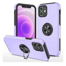 iPhone 12 Mini Kılıf Elit Yüzüklü Kapak - Mor-(5796)