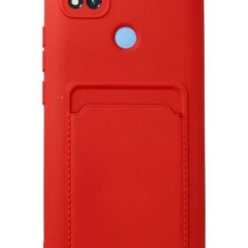 Xiaomi Redmi 9C Kılıf Kelvin Kartvizitli Silikon - Kırmızı-(5796)