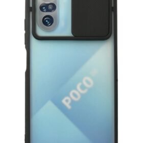 Xiaomi Poco F3 Kılıf Palm Buzlu Kamera Sürgülü Silikon - Siyah-(5796)