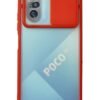 Xiaomi Poco F3 Kılıf Palm Buzlu Kamera Sürgülü Silikon - Kırmızı-(5796)