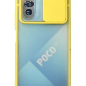 Xiaomi Poco F3 Kılıf Palm Buzlu Kamera Sürgülü Silikon - Sarı-(5796)