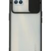 Oppo Reno 4 Lite Kılıf Palm Buzlu Kamera Sürgülü Silikon - Siyah-(5796)