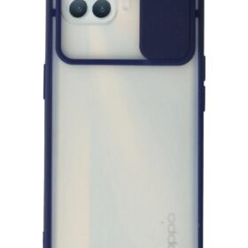 Oppo Reno 4 Lite Kılıf Palm Buzlu Kamera Sürgülü Silikon - Lacivert-(5796)
