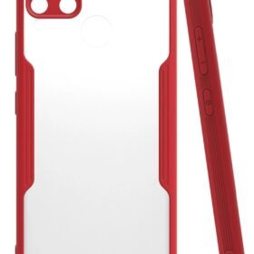 Realme C15 Kılıf Platin Silikon - Kırmızı-(5796)