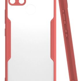 Realme C15 Kılıf Platin Silikon - Pembe-(5796)