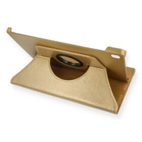 Samsung Galaxy Tab A7 10.4 Kılıf 360 Tablet Deri Kılıf - Gold-(5796)