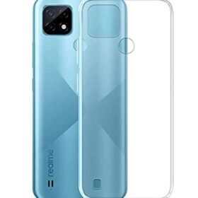Realme C21 Kılıf Deluxe 2mm Şeffaf Silikon - Şeffaf-(5796)