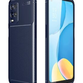 Oppo A54 4G Kılıf Auto Focus Karbon Kapak - Lacivert-(5796)