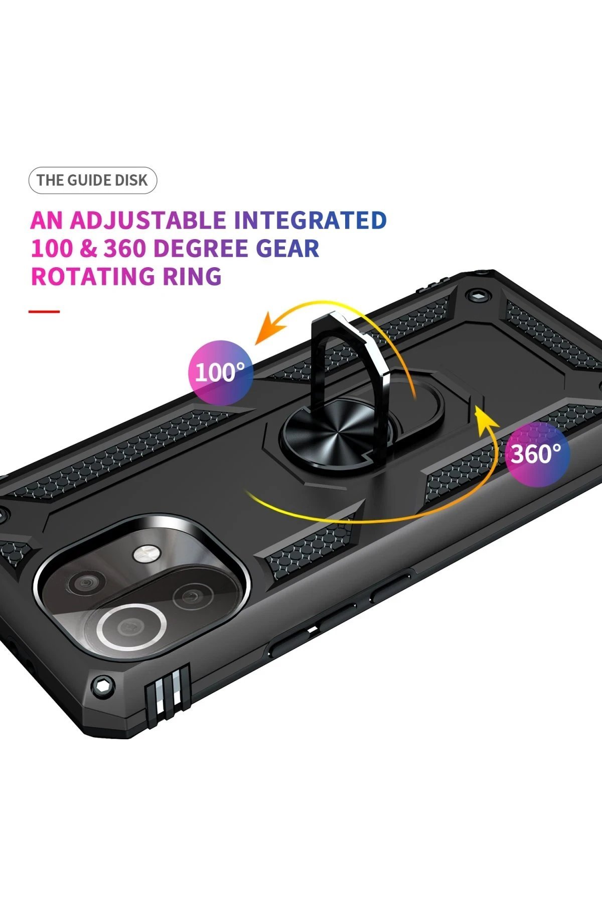 Xiaomi Mİ 11 Lite Kılıf Sofya Yüzüklü Silikon Kapak - Siyah-(5796) - Görsel 5