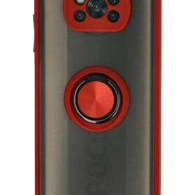 Xiaomi Pocophone X3 Kılıf Montreal Yüzüklü Silikon Kapak - Kırmızı-(5796)