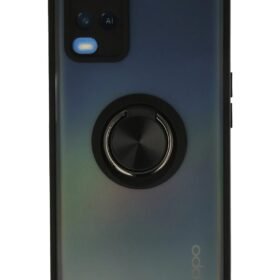 Oppo A54 4G Kılıf Montreal Yüzüklü Silikon Kapak - Siyah-(5796)