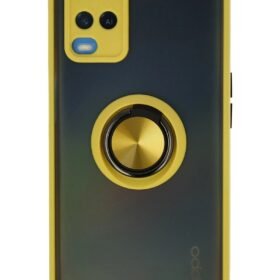 Oppo A54 4G Kılıf Montreal Yüzüklü Silikon Kapak - Sarı-(5796)