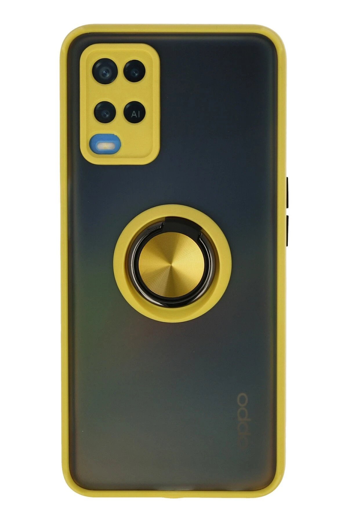 Oppo A54 4G Kılıf Montreal Yüzüklü Silikon Kapak - Sarı-(5796)