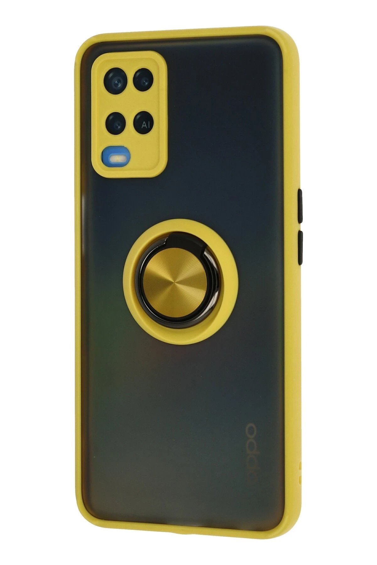 Oppo A54 4G Kılıf Montreal Yüzüklü Silikon Kapak - Sarı-(5796) - Görsel 2