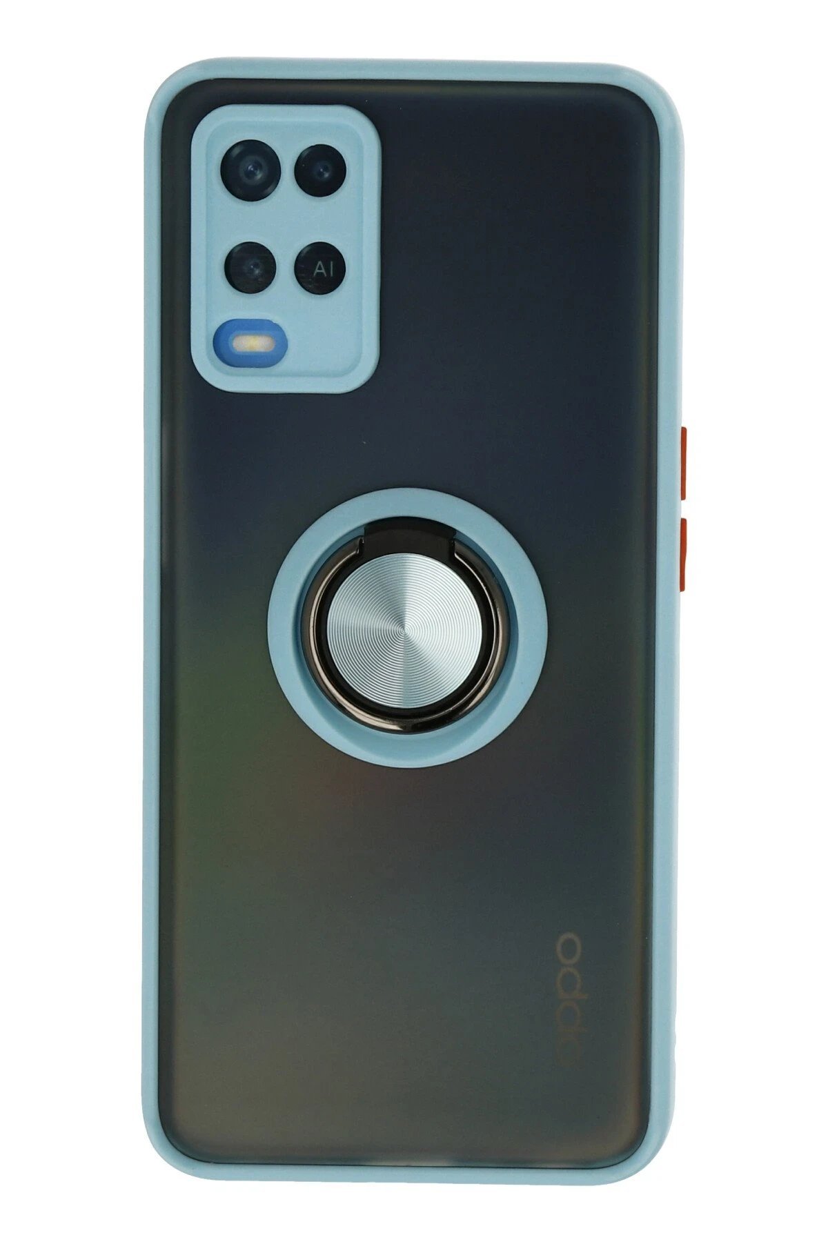 Oppo A54 4G Kılıf Montreal Yüzüklü Silikon Kapak - Buz Mavi-(5796)