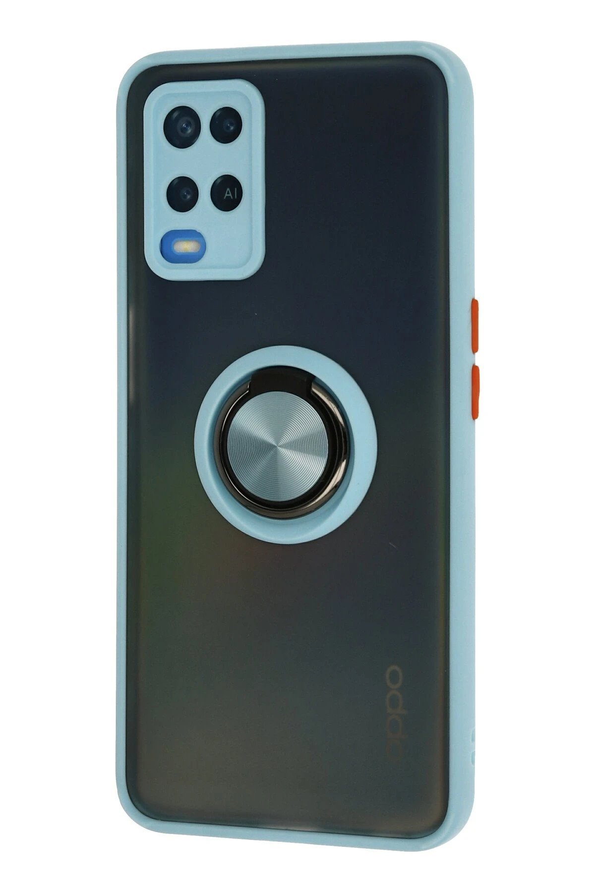 Oppo A54 4G Kılıf Montreal Yüzüklü Silikon Kapak - Buz Mavi-(5796) - Görsel 2