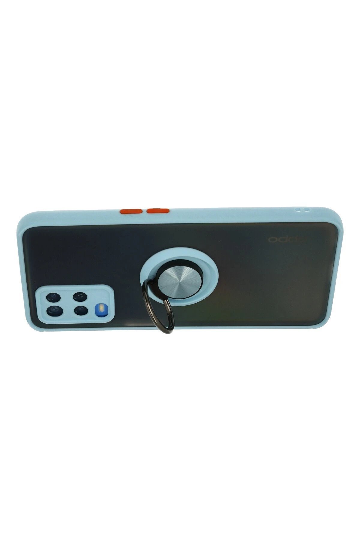 Oppo A54 4G Kılıf Montreal Yüzüklü Silikon Kapak - Buz Mavi-(5796) - Görsel 3