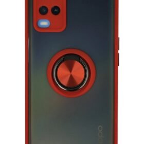 Oppo A54 4G Kılıf Montreal Yüzüklü Silikon Kapak - Kırmızı-(5796)