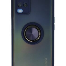 Oppo A54 4G Kılıf Montreal Yüzüklü Silikon Kapak - Lacivert-(5796)