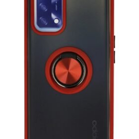 Oppo A74 4G Kılıf Montreal Yüzüklü Silikon Kapak - Kırmızı-(5796)