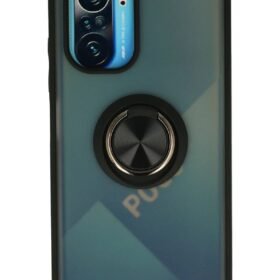 Xiaomi Redmi K40 Kılıf Montreal Yüzüklü Silikon Kapak - Siyah-(5796)