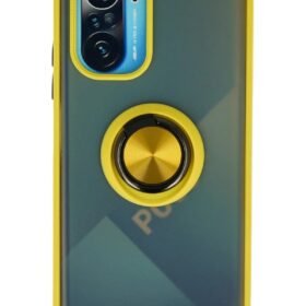 Xiaomi Redmi K40 Kılıf Montreal Yüzüklü Silikon Kapak - Sarı-(5796)