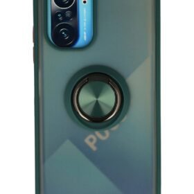 Xiaomi Redmi K40 Kılıf Montreal Yüzüklü Silikon Kapak - Yeşil-(5796)