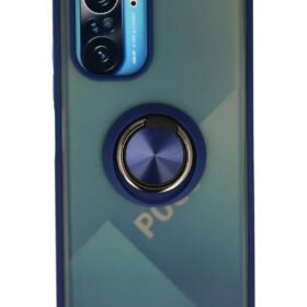 Xiaomi Redmi K40 Kılıf Montreal Yüzüklü Silikon Kapak - Lacivert-(5796)