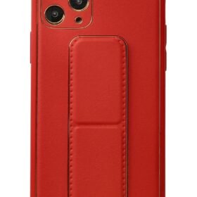 iPhone 11 Pro Kılıf Coco Deri Standlı Kapak - Kırmızı-(5796)