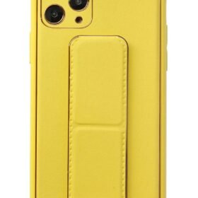 iPhone 11 Pro Kılıf Coco Deri Standlı Kapak - Sarı-(5796)