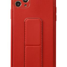 iPhone 11 Pro Max Kılıf Coco Deri Standlı Kapak - Kırmızı-(5796)