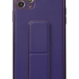iPhone 11 Pro Max Kılıf Coco Deri Standlı Kapak - Mor-(5796)