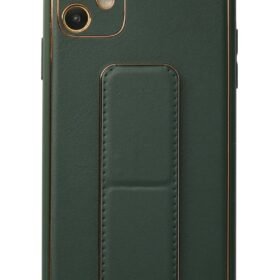 iPhone 12 Kılıf Coco Deri Standlı Kapak - Yeşil-(5796)