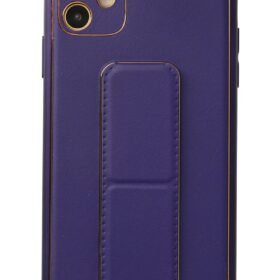 iPhone 12 Kılıf Coco Deri Standlı Kapak - Mor-(5796)
