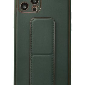 iPhone 12 Pro Kılıf Coco Deri Standlı Kapak - Yeşil-(5796)