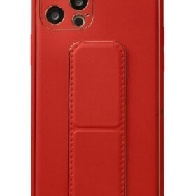 iPhone 12 Pro Kılıf Coco Deri Standlı Kapak - Kırmızı-(5796)