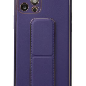 iPhone 12 Pro Kılıf Coco Deri Standlı Kapak - Mor-(5796)