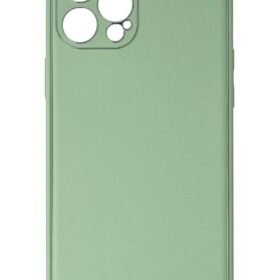 iPhone 12 Pro Kılıf Coco Deri Silikon Kapak - Açık Yeşil-(5796)