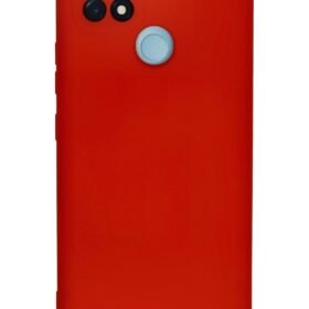 Realme C21 Kılıf Nano içi Kadife Silikon - Kırmızı-(5796)