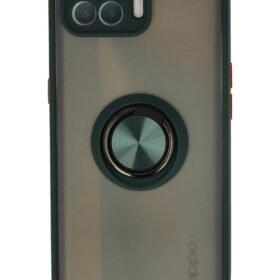 Oppo Reno 4 Lite Kılıf Montreal Yüzüklü Silikon Kapak - Yeşil-(5796)