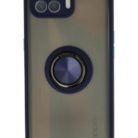 Oppo Reno 4 Lite Kılıf Montreal Yüzüklü Silikon Kapak - Lacivert-(5796)