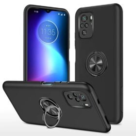 Xiaomi Poco F3 Kılıf Elit Yüzüklü Kapak - Siyah-(5796)