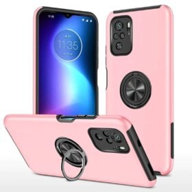 Xiaomi Poco F3 Kılıf Elit Yüzüklü Kapak - Pembe-(5796)