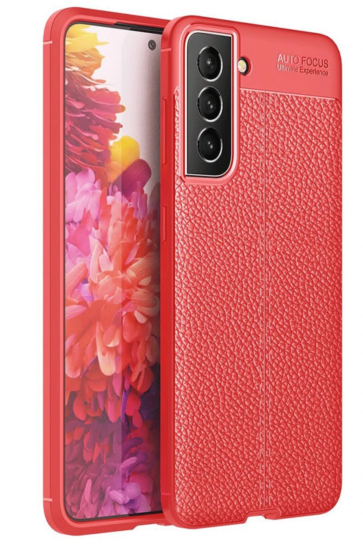 Samsung Galaxy S21 FE Kılıf Auto Focus Kapak - Kırmızı-(5796) - Görsel 2