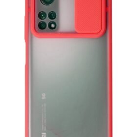 Xiaomi Mi 10T Kılıf Palm Buzlu Kamera Sürgülü Silikon - Kırmızı-(5796)