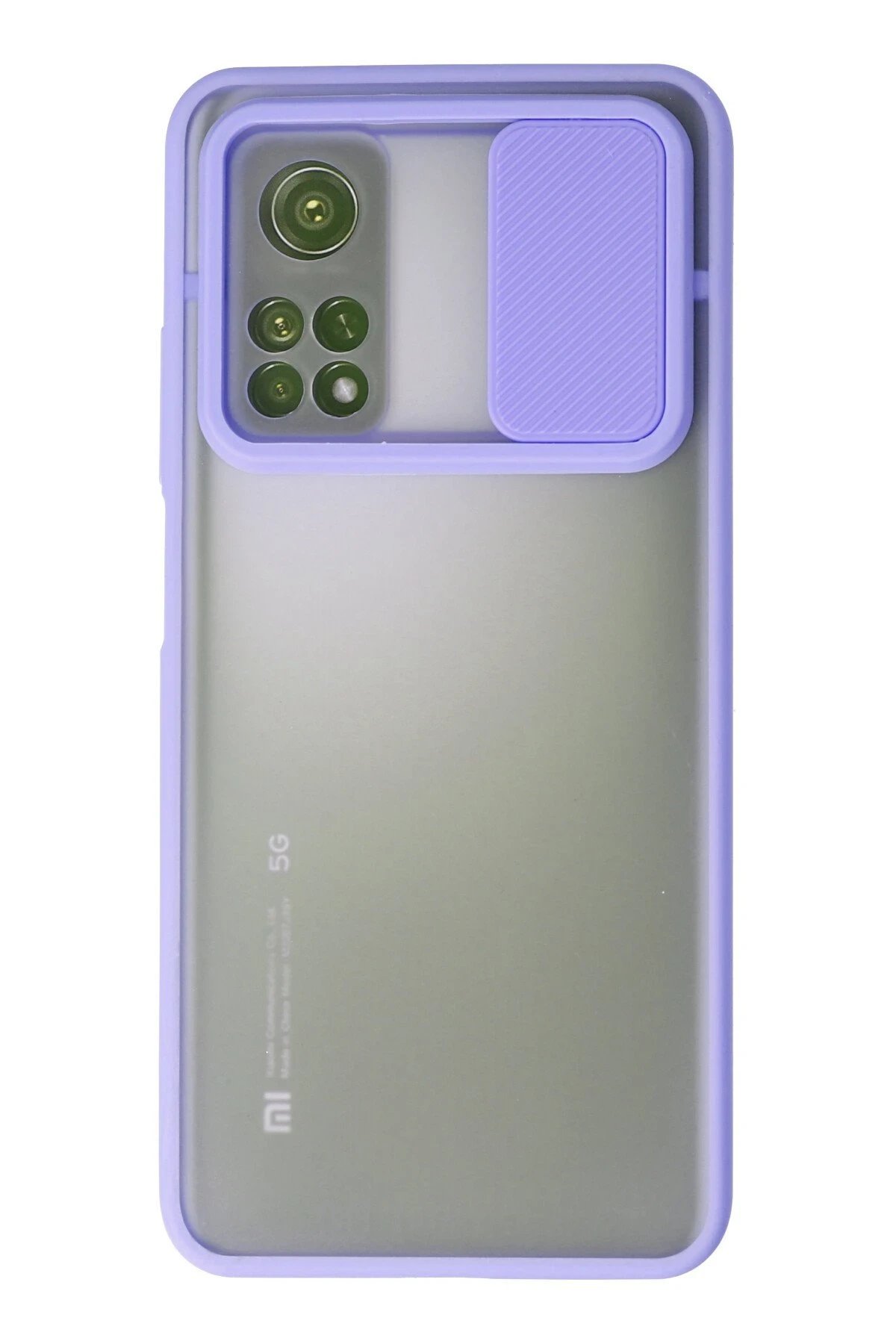 Xiaomi Mi 10T Kılıf Palm Buzlu Kamera Sürgülü Silikon - Lila-(5796)