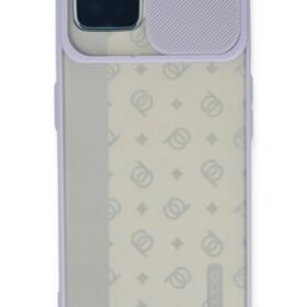 Oppo Reno 4 Lite Kılıf Palm Buzlu Kamera Sürgülü Silikon - Lila-(5796)
