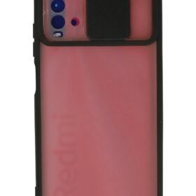 Xiaomi Redmi 9T Kılıf Palm Buzlu Kamera Sürgülü Silikon - Siyah-(5796)