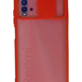 Xiaomi Redmi 9T Kılıf Palm Buzlu Kamera Sürgülü Silikon - Kırmızı-(5796)